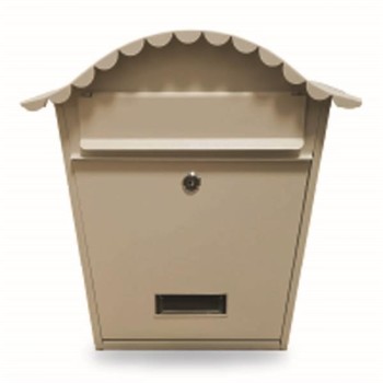 The Manor Collection Curved Roof Traditional Cream Steel Lockable Postbox