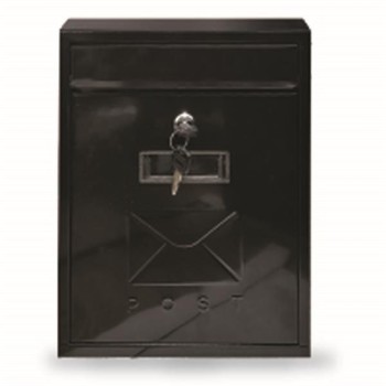 The Manor Collection Black Steel Lockable Postbox