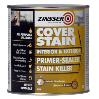 Zinsser Cover Stain Primer Sealer White Tintable 1L