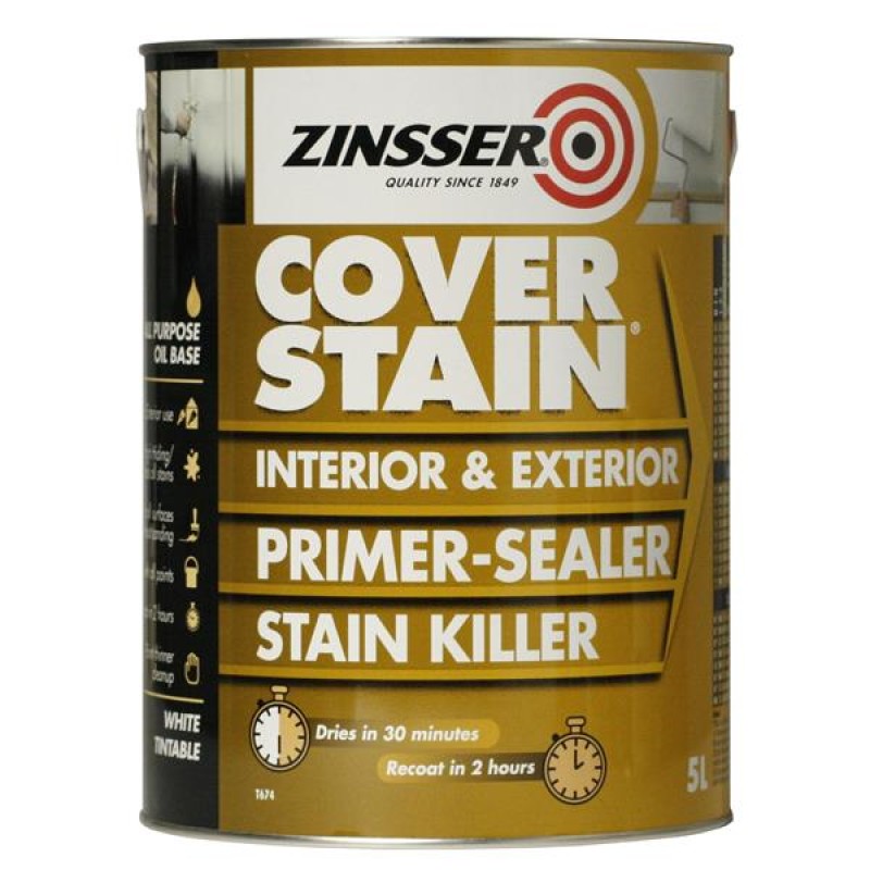 Zinsser Cover Stain Primer Sealer White Tintable 5L