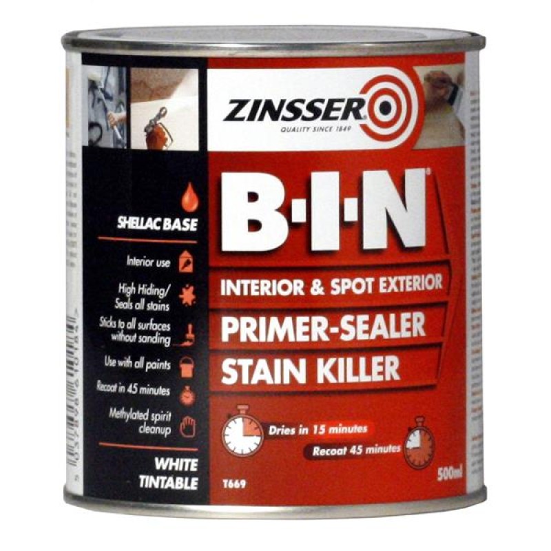 Zinsser B-I-N® Interior & Spot Exterior Primer-Sealer 500Ml