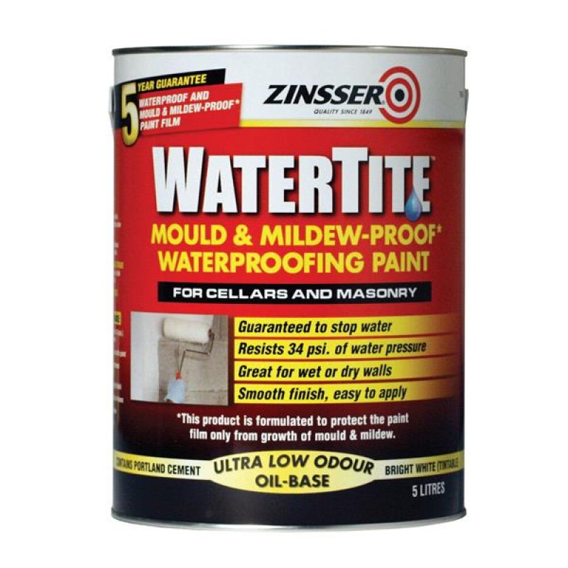 Zinsser Watertite Mould And Mildew Proof Waterproofing Paint 5L