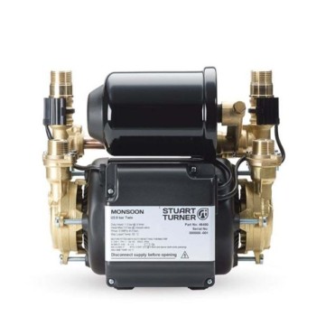 Monsoon 2 Bar Universal Negative Head Twin Shower Pump Brass Body