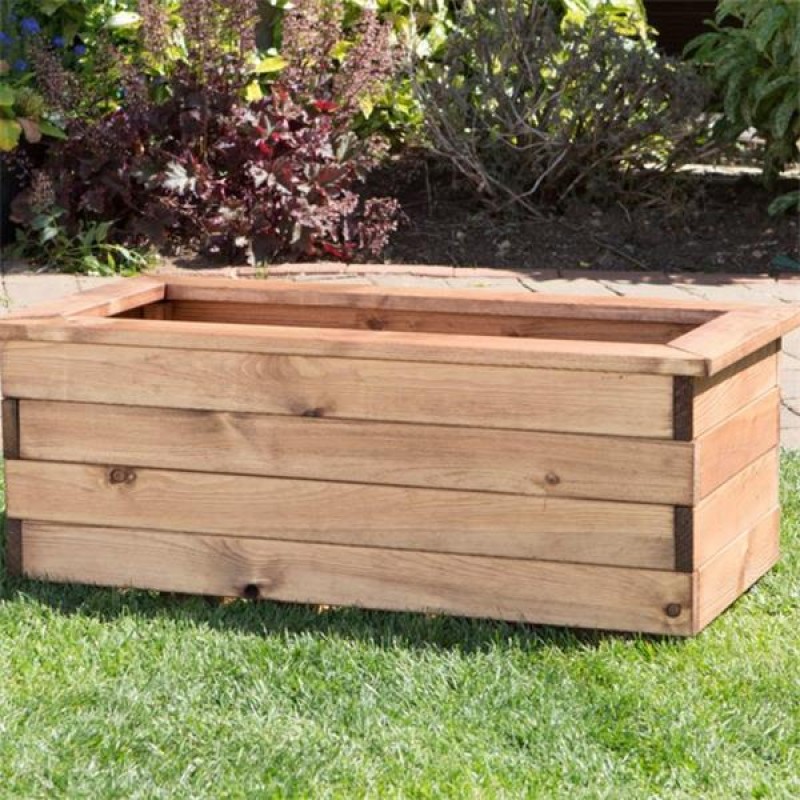 Orchard Craft Medium Wooden Trough Garden Planter