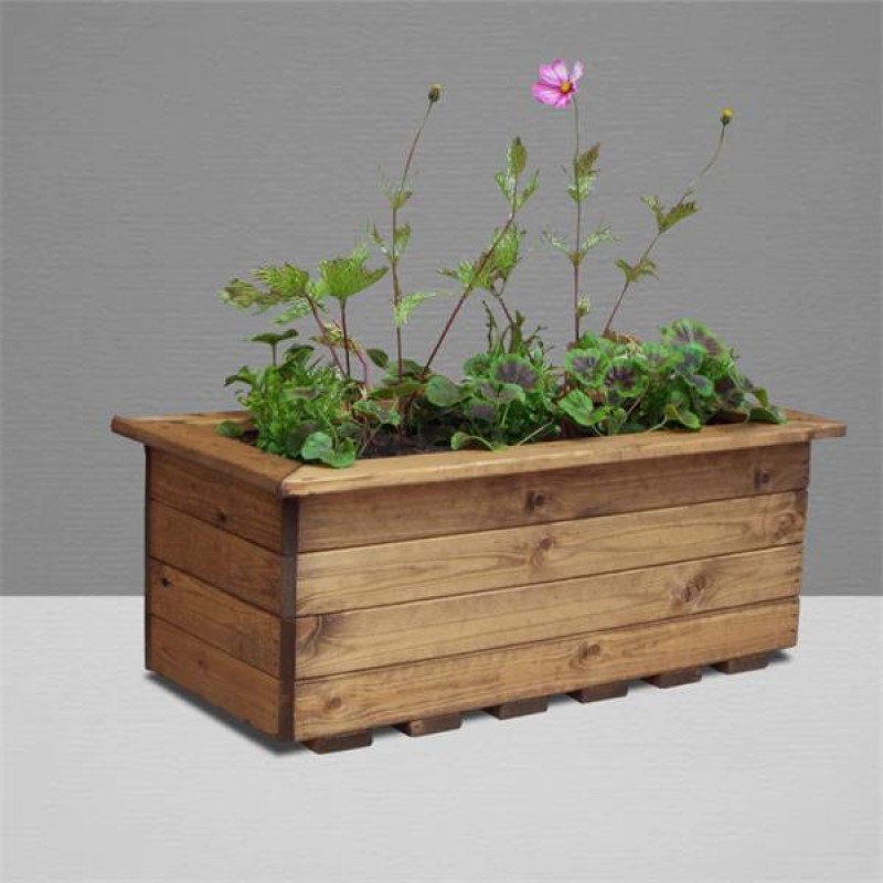 Orchard Craft Medium Wooden Trough Garden Planter