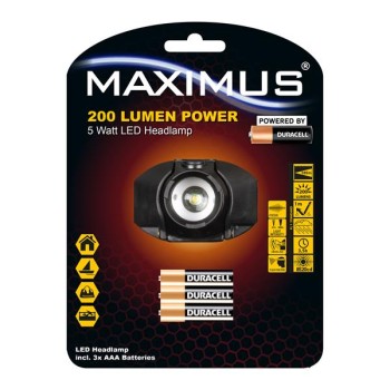 Maximus 5W LED 200 Lumen Headlamp