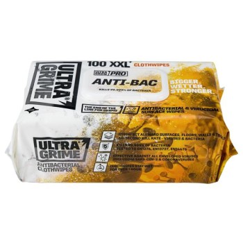 UltraGrime Pro Anti-Bac Clothwipes XXL+ 100 Pack