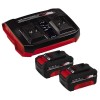 Einhell Power X-Change 2 x 18V 4Ah Batteries & Twin Charger Kit