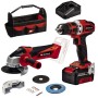 Einhell Power X-Change 18V Cordless Drill Driver & Angle Grinder Kit