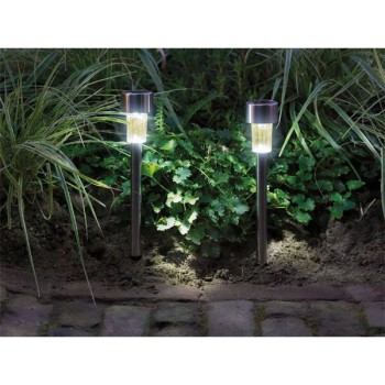Solar Stake Light Stainless Steel Warm White