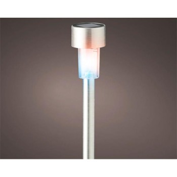Solar Stake Light Stainless Steel Colour Changing