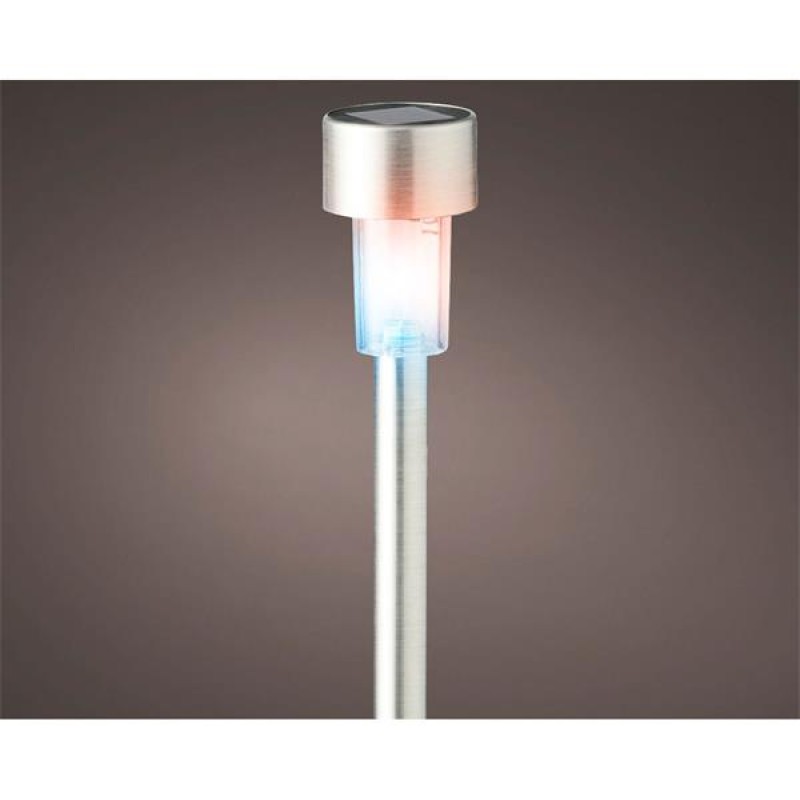 Solar Stake Light Stainless Steel Colour Changing