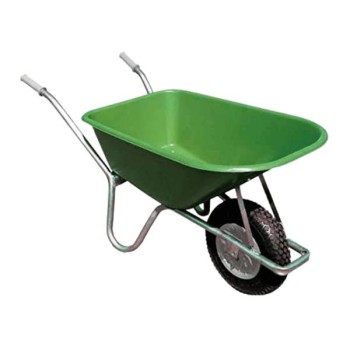 Green PVC Garden Wheelbarrow 100L