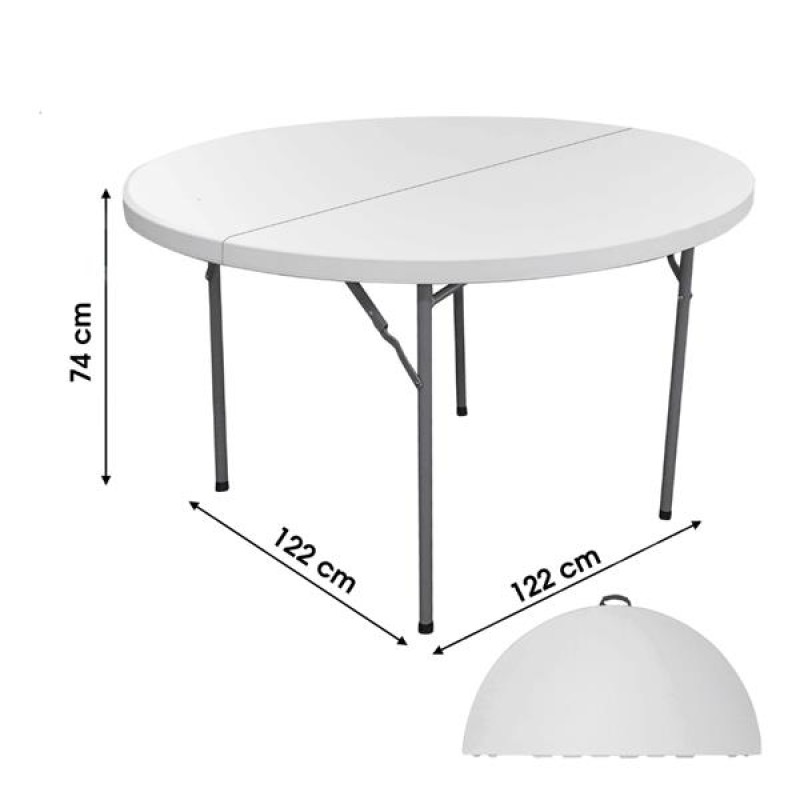 Round White Folding Table