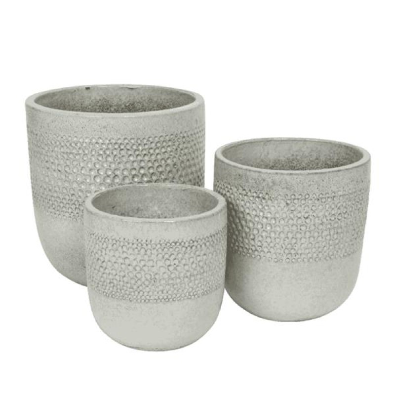 Colin Glazed White Outdoor Planter Set