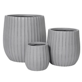 Kae Handmade Grey Fibre Clay Planter Set 44cm