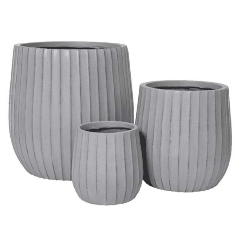 Kae Handmade Grey Fibre Clay Planter Set 44cm