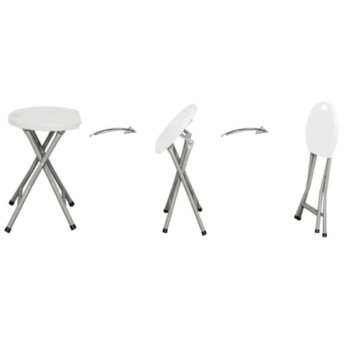 Folding White Stool