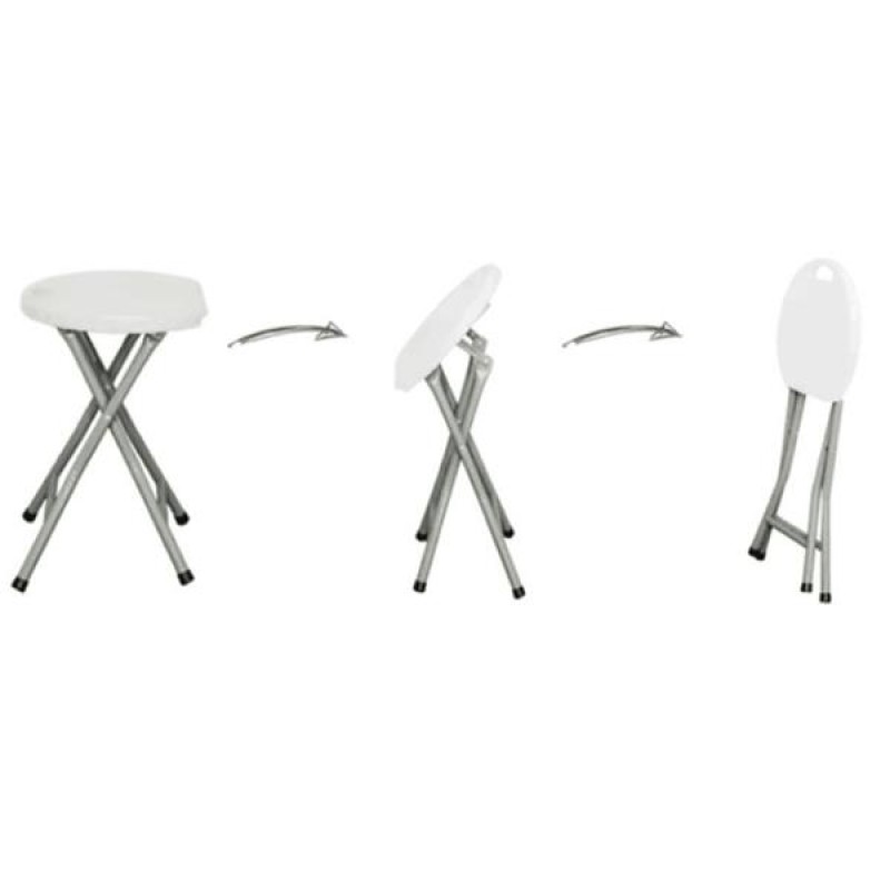 Folding White Stool