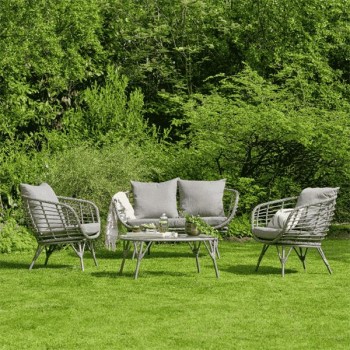 Evora Grey Wicker Lounge Set