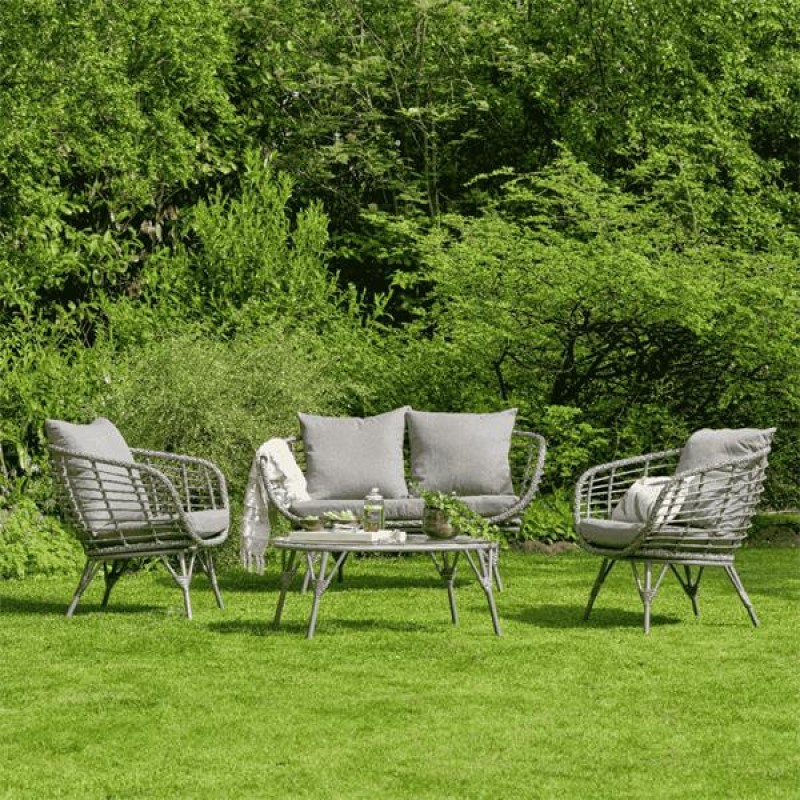 Evora Grey Wicker Lounge Set