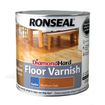 Ronseal Diamond Hard Floor Varnish Medium Oak 2.5L