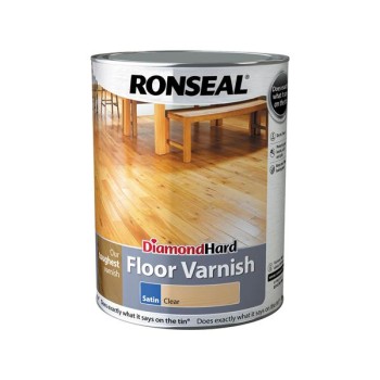 Ronseal Diamond Hard Floor Varnish Clear Satin 5L