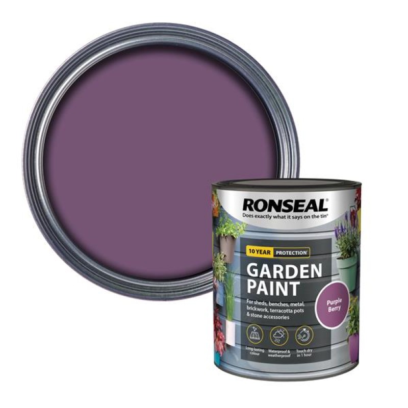 Ronseal Garden Paint Purple Berry 750ml