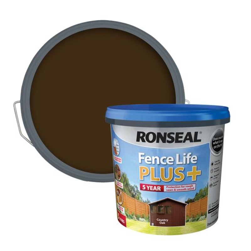 Ronseal Fence Life Plus Country Oak 5L