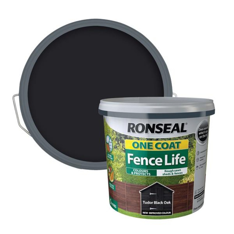 Ronseal One Coat Fence Life Tudor Black Oak 5L