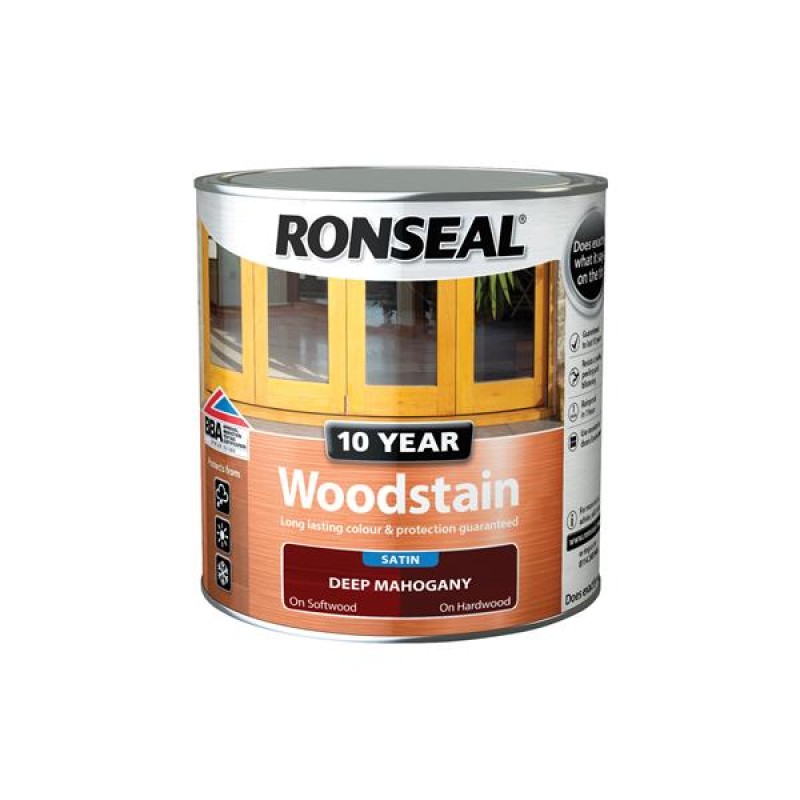 Ronseal 10 Year Woodstain Deep Mahogany Satin 750ml
