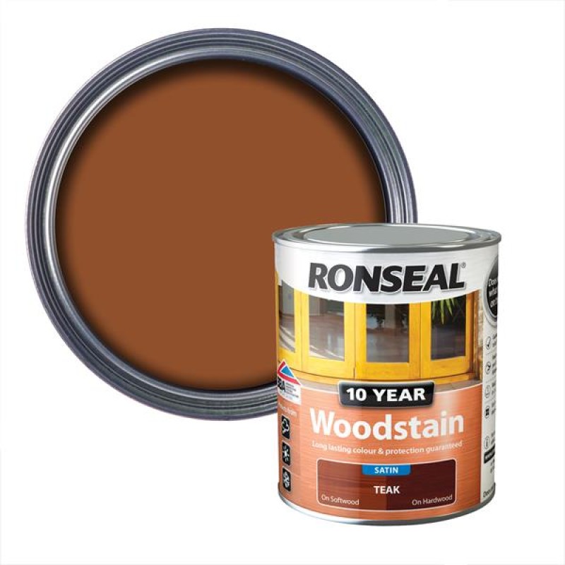 Ronseal 10 Year Woodstain Teak Satin 750ml