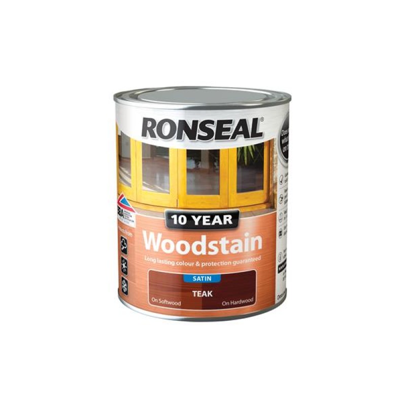 Ronseal 10 Year Woodstain Teak Satin 750ml
