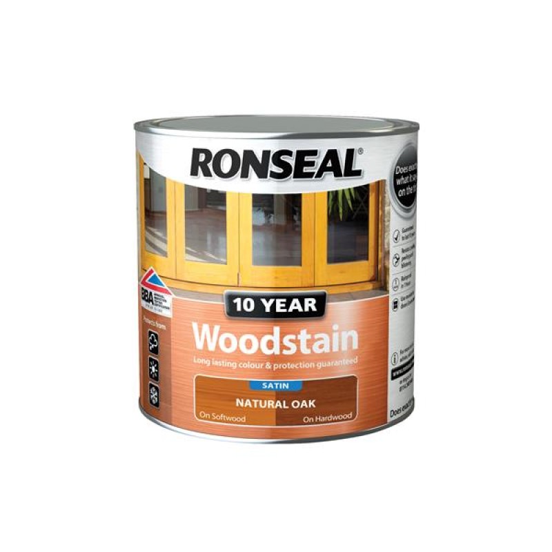 Ronseal 10 Year Woodstain Natural Oak Satin 750ml