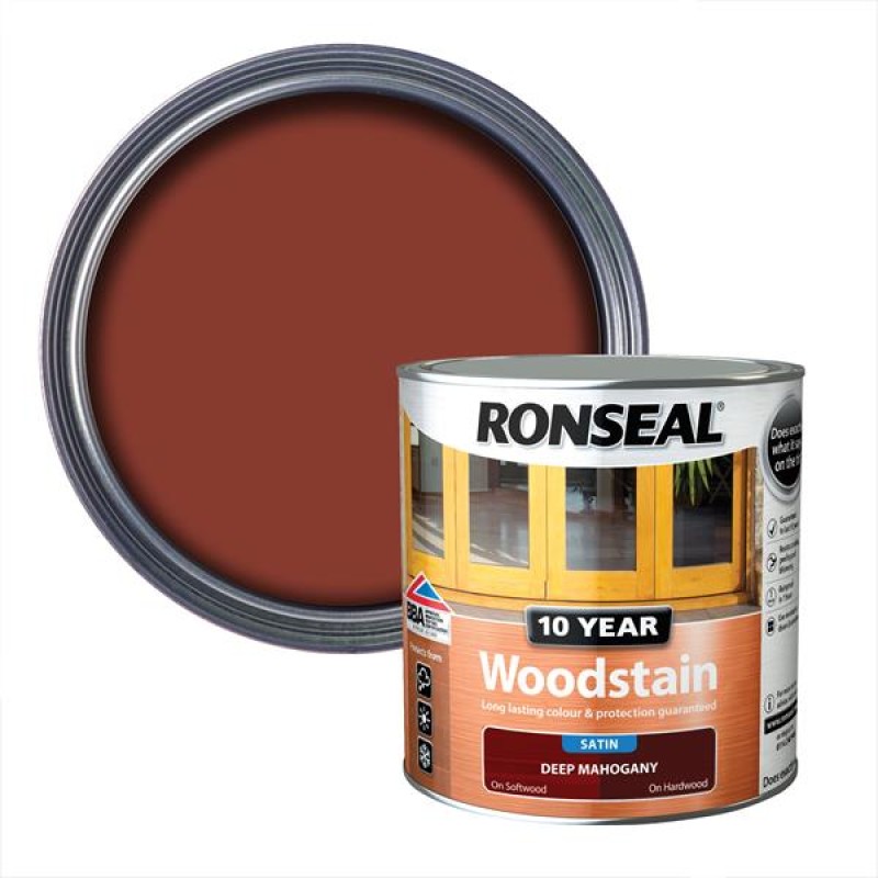 Ronseal 10 Year Woodstain Deep Mahogany Satin 2.5L