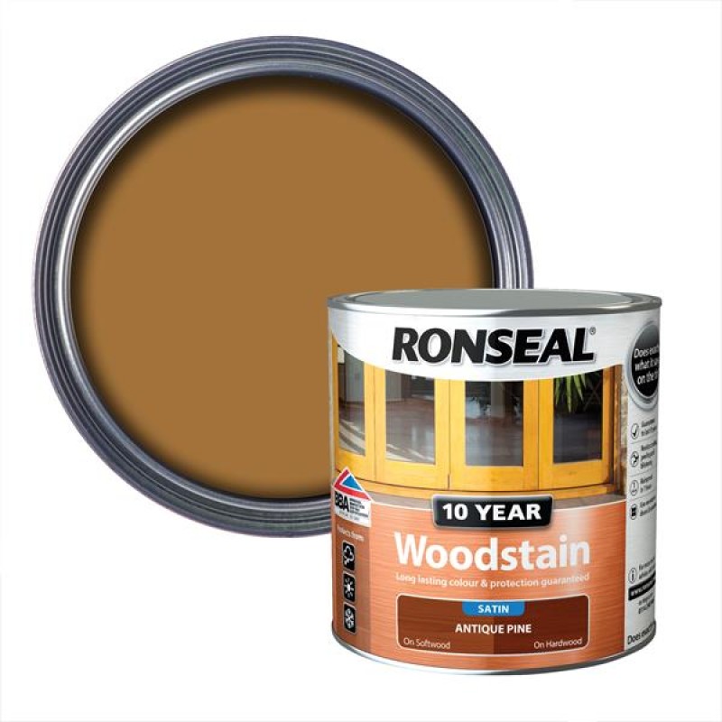 Ronseal 10 Year Woodstain Antique Pine Satin 2.5L