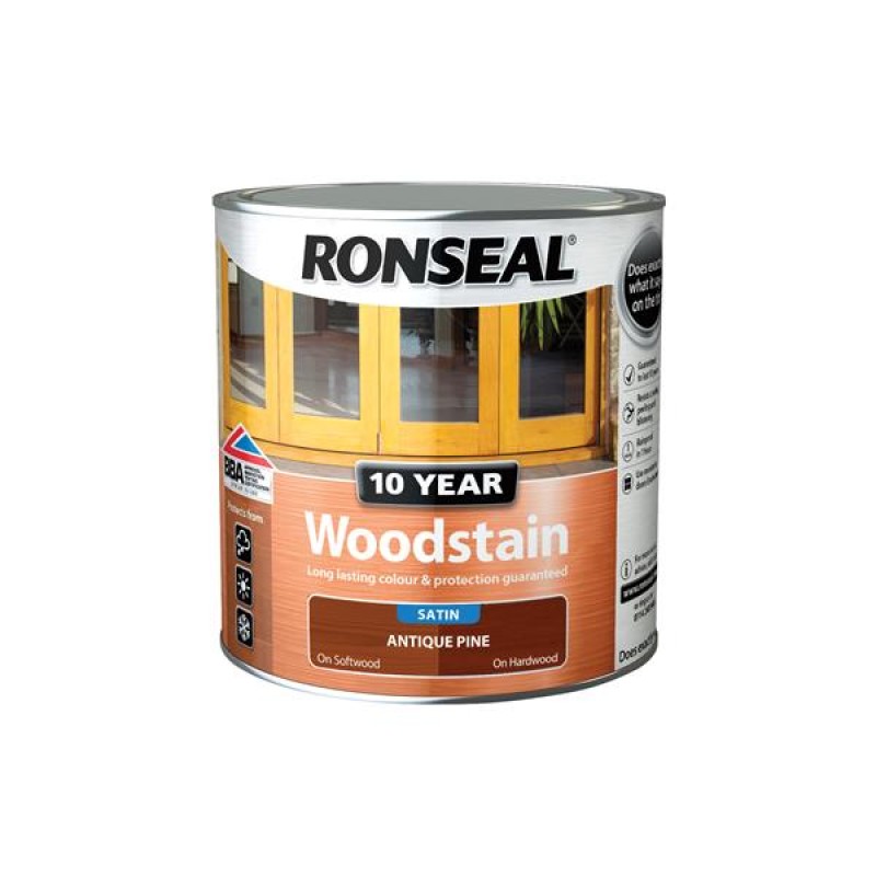 Ronseal 10 Year Woodstain Antique Pine Satin 2.5L