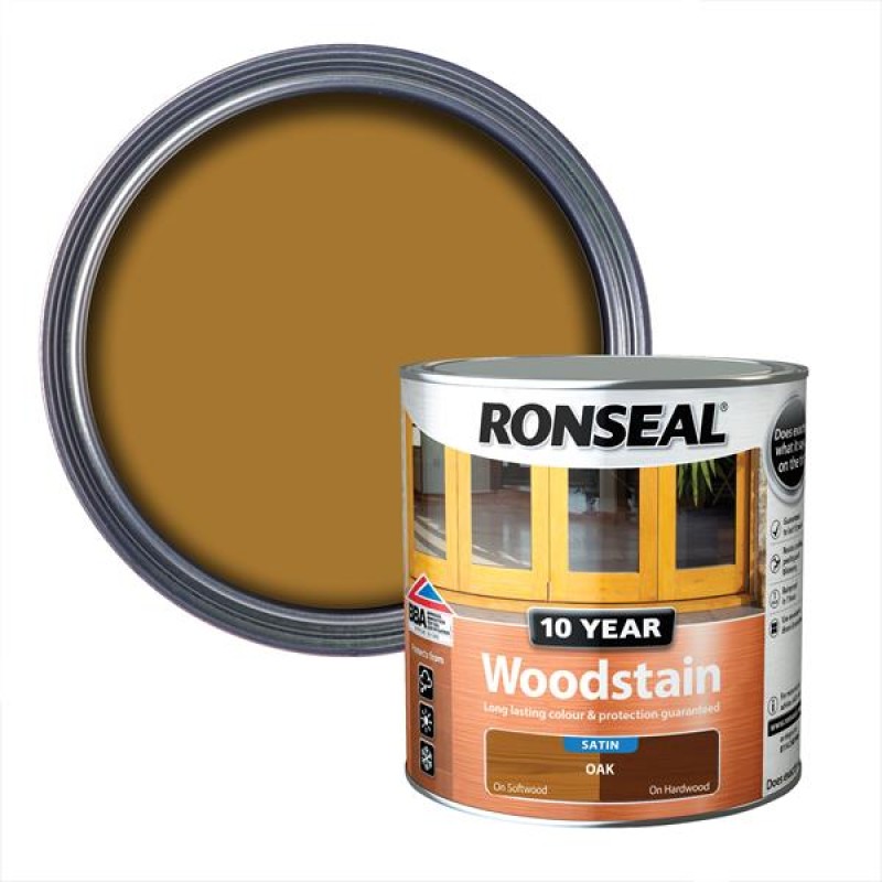 Ronseal 10 Year Woodstain Oak Satin 2.5L