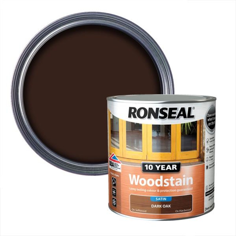 Ronseal 10 Year Woodstain Dark Oak Satin 2.5L