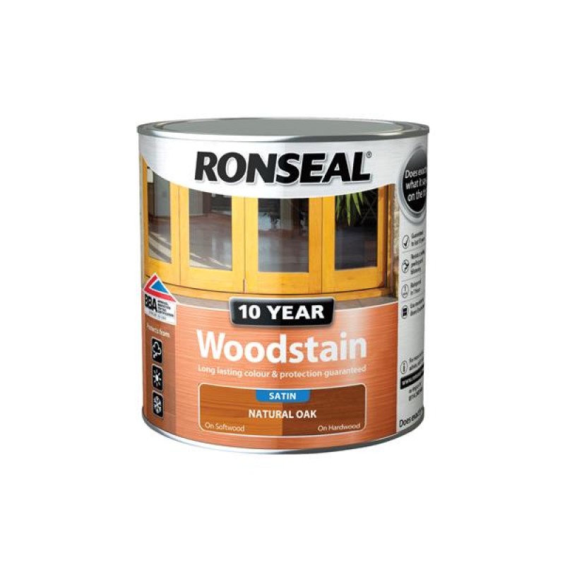 Ronseal 10 Year Woodstain Natural Oak Satin 2.5L