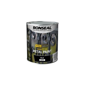 Ronseal Direct to Metal Paint Black Gloss 750ml