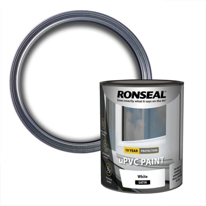 Ronseal uPVC Paint White Satin 750 ml