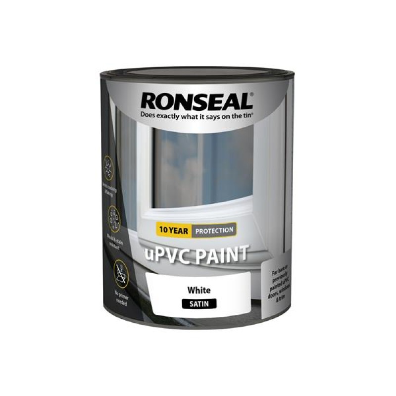 Ronseal uPVC Paint White Satin 750 ml