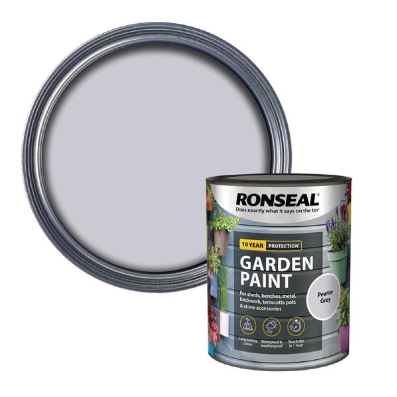 Ronseal Garden Paint Pewter Grey 750ml