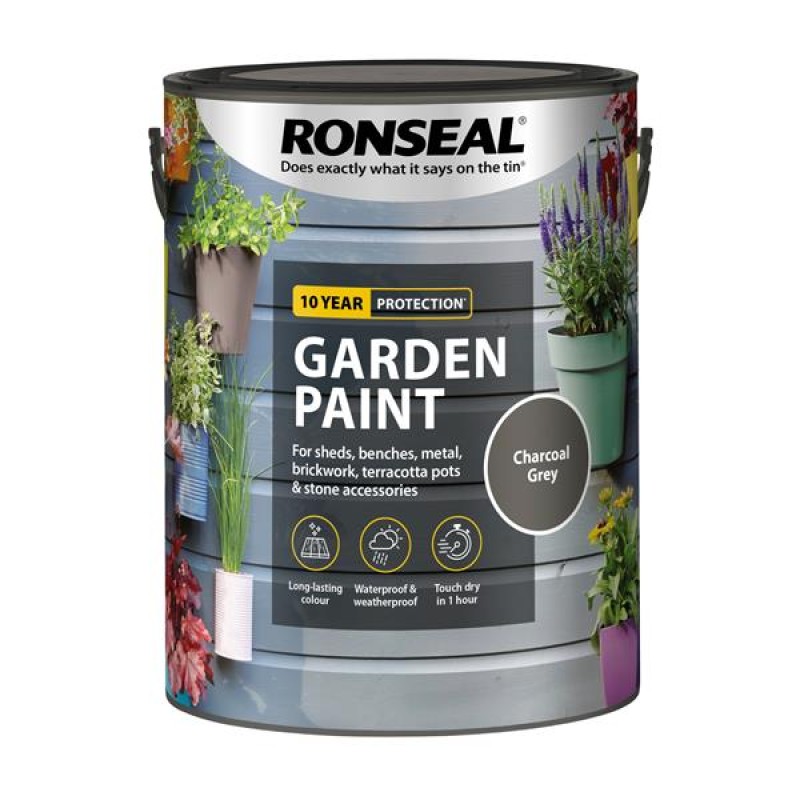 Ronseal Garden Paint Charcoal Grey 5L