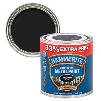 Hammerite Smooth Black 750ml + 33% Free