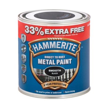 Hammerite Smooth Black 750ml + 33% Free