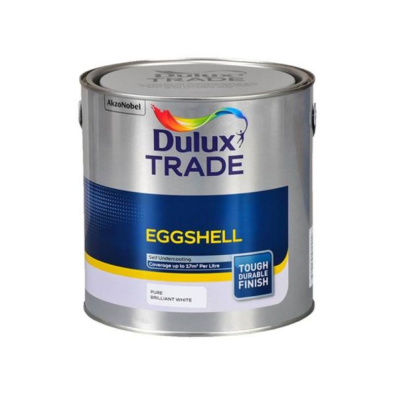 Dulux Trade Eggshell Pure Brilliant White 2.5L
