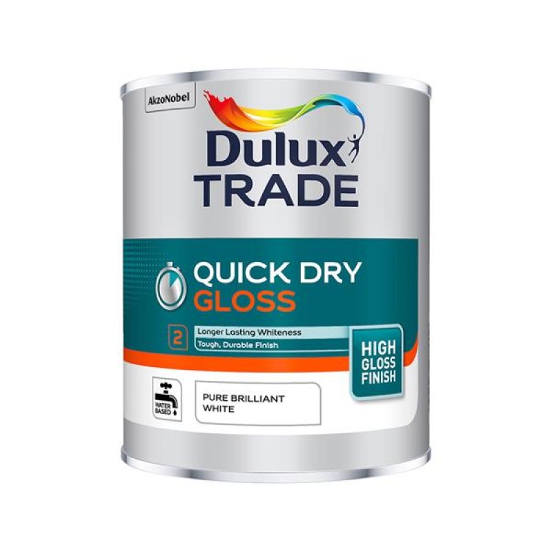 Dulux Trade Quick Dry Gloss Pure Brilliant White 1L
