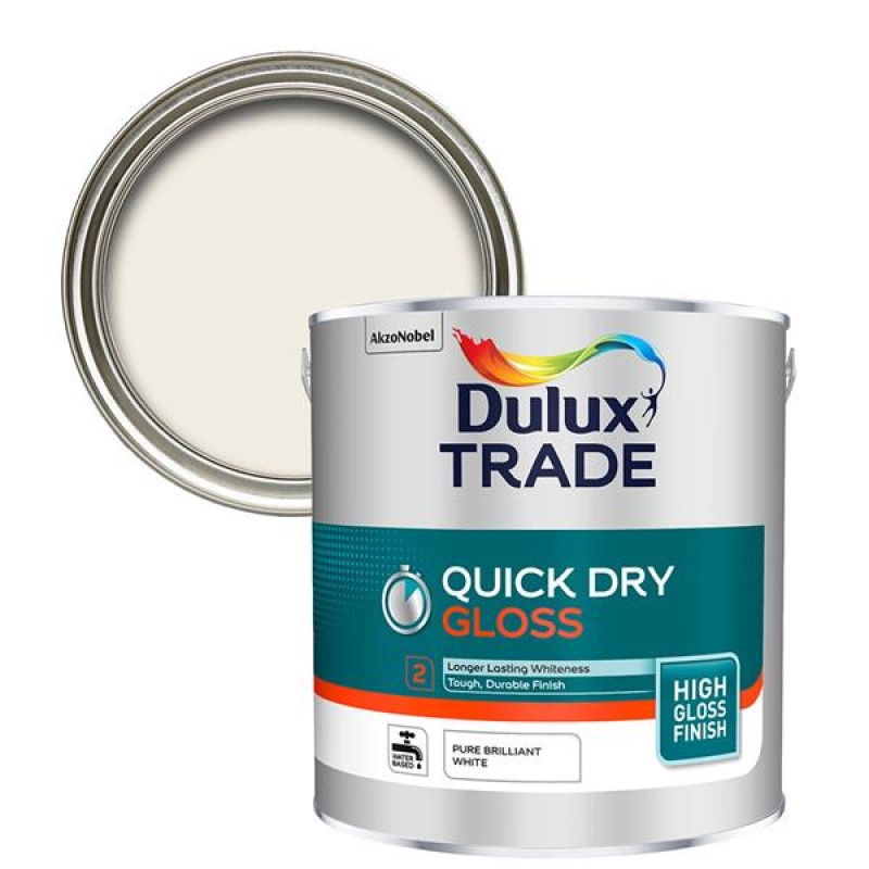 Dulux Trade Quick Dry Gloss Pure Brilliant White 2.5L